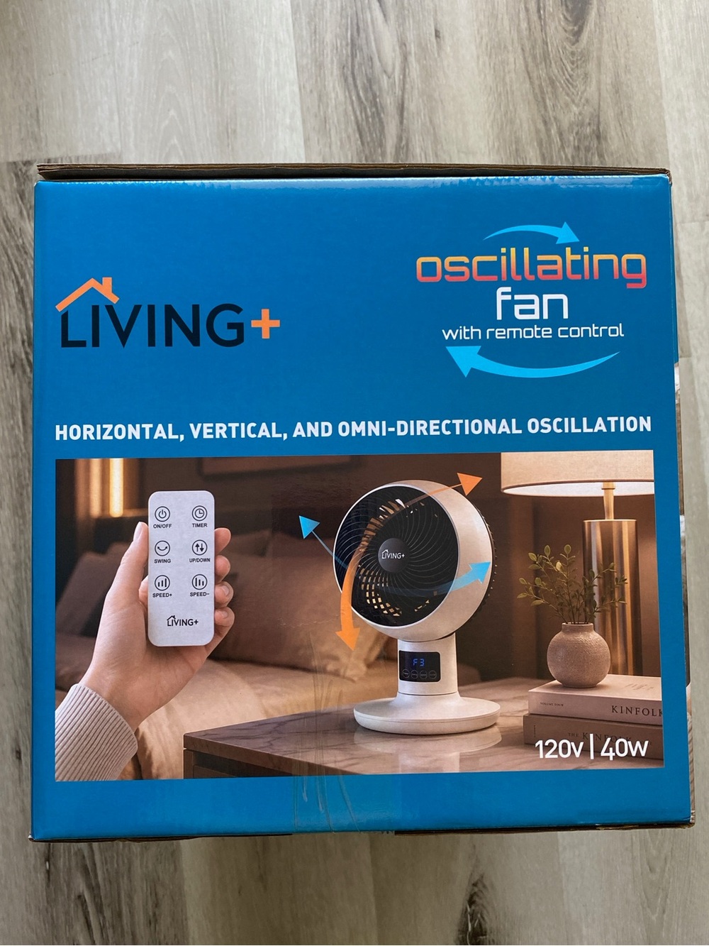 LIVING+ Oscillating Fan With Remote Control